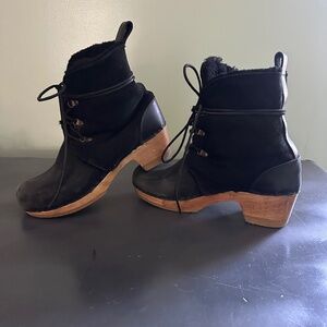 No 6 lace up clog boots 41